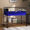 Two-Story Small Animal Cage Removable from Stand, Pet Habitat with Shelf & Wheels, 39" x 20.5" x 36.5", Blue