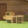 75" Wooden Chicken Coop with Nesting Box, Removable Tray, Ramp Run, for Garden Backyard, Natural Wood