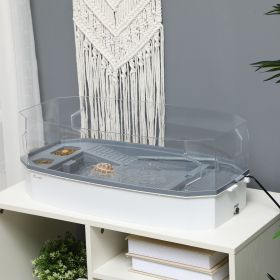 Turtle Tank Kit, Turtle Aquarium with Basking Platform, Water Pump, Filter Layer Design, Full View Visually Reptile Habitat