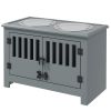 PawHut Dog Food Storage Cabinet with Bowls & Dog Feeding Station, Gray