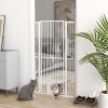 59" Extra Tall Pet Gate, 30"-41" Dog Gate with Cat Door, 1.4" Narrow Gap, 2.8" and 5.5" Extension, for Doorway, Hallway