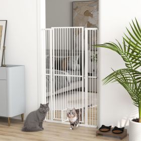 59" Extra Tall Pet Gate, 30"-41" Dog Gate with Cat Door, 1.4" Narrow Gap, 2.8" and 5.5" Extension, for Doorway, Hallway