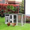 63" Chicken Coop Wooden Chicken House Rabbit Hutch Poultry Cage Hen Pen Backyard PC Roof with Run Box