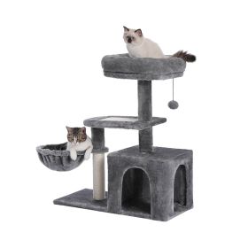 Cat Tree Tower with Scratching Platform & Hammock