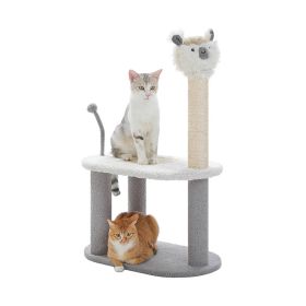 Indoor Alpaca-Shaped Cat Tree with Sisal Scratching Post