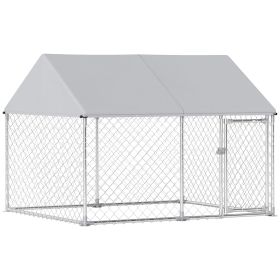 Outdoor Dog Kennel with Waterproof & Anti-UV Cover, Quick-Connect Frame, Secure Lock for Small Medium Dogs