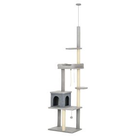 Cat Tree Floor to Ceiling Cat Tower Height Adjustable( 85-101 Inches)