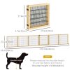 Wooden Pet Gate, Dog Safety Barrier, Freestanding Foldable Fence, w/ 6 Panels, 2 Support Feet, for House Doorway Stairs, Small & Medium Dogs