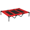 Elevated Dog Bed, Raised Dog Cot for XL Sized Dogs, Indoor & Outdoor, 48" x 36" x 9", Red