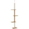 100" Floor To Ceiling Cat Tree w/ 3 Perches Activity Center for Kittens Cat Tower Furniture, Brown