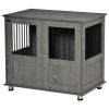 Dog Crate Furniture with Lockable Magnetic Door, Adjustable feet for Small & Medium Dogs, Indoor Use, Grey