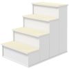 Dog Steps Pet Stairs for Bed Cat Ladder for Couch with Non-Slip Carpet, 15.7" x 23.2" x 21.3", White