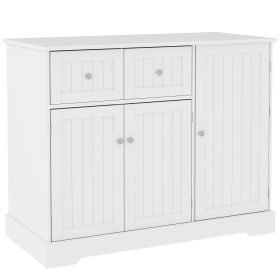 Cat Litter Box Enclosure with Drawer, Storage, Anti-tip Kit, for Living Room, Bedroom, White