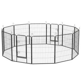 Dog Pen with Gate, 12 Panels Puppy Playpen, Dog Fence, 39"H