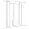 42" Extra Tall Dog Gate w/ Cat Door, 2 Extension Kits, for Doorways, Hallways, Stairways, 30"-41" Width