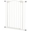 Extra Tall Dog Gate with Door, Pressure Fit, Auto Close, Double Locking for Doorways Hallways Stairs, 29"-32", White