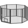 8 Panels Dog Playpen, Foldable Portable Pet Playpen with Door, for Small & Medium Dogs, 30"H