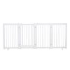 4 Panel Foldable Free Standing Pet Gate with Support Feet for Medium and Large Dogs, for Stairway, Doorway, Hallway