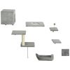 Cat Wall Shelves Set of 7, Shelves and Perches with House, Sisal Post Ladder, Bed & Ball, Grey
