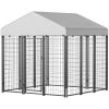 Outdoor Dog Kennel with Waterproof UV-Resistant Cover, 6 x 6 x 6 ft