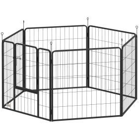 Heavy Duty Dog Playpen with Door for Medium Dogs, 6 Panels, 31.5"H