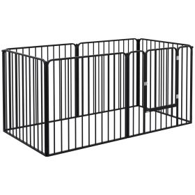 Dog Fence Outdoor 6 Panels 31.5" Height Steel Pet Exercise Pen Indoor, for Small and Medium Dogs