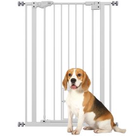41" Easy Open Indoor Dog Gates for Doorways, House, Stair - White