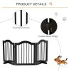 24"H Foldable Dog Gate, 3 Panels Freestanding Pet Gate Barriers Indoor with Support Feet, Puppy Fence for Small Dogs, Black