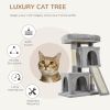Plush Cat Tree Tower Activity Center with Sisal Scratching Post Scratching Board Perch Condo, Light Grey