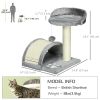 17" Cat Scratching Tree Kitty House Kitten Activity Centre Pet Bed Post Furniture with Hanging Toy (Grey)