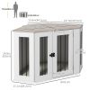 Dog Crate Furniture with Cushion, 41 Inch Corner Design Dog Crate End Table for Medium Dogs, Multi Colour