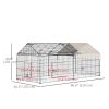 87x41x41-IN Catio Rabbit Guinea Pig Cage Chicken Coop Run, Small Animal Enclousure Outdoor Indoor with Cover and Multiple Doors, Beige