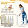 30" Extra Tall Dog Gate w/ Cat Door, 2 Extension Kits, for Doorways, Hallways, Stairways, 30"-41" Width