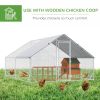 10' x 13' x 6.5' Metal Frame Chicken Run, Outdoor Hen House with Cover & Lockable Door