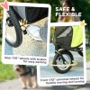 PawHut 3 Wheels Dog Stroller w/ One-Hand Fold, Rubber Wheels, Storage Bag, Soft Cushion for Small & Medium Dogs Yellowish Green
