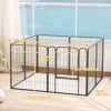 31.5" Dog Playpen Indoor Outdoor, Portable Foldable 8 Panels Pet Playpen with Door & Strap for Medium Dogs
