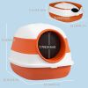 Cat Litter Box with Lid, Covered Litter Box w/ High Sides, Orange