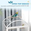 30 Inch Open Top Bird Cage with Removable Tray, Food Container for Medium Small Bird, Finches, Dark Grey