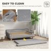 Elevated Dog Sofa Bed, Cat Couch with Cushion, Washable Cover, Wooden Legs, for Medium & Large Dogs, Light Grey