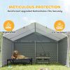 Galvanized Steel Dog Kennel Outdoor with Waterproof & UV-Resistant Cover for Large Dogs, 19.7' x 7.5' x 4.9'