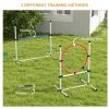 3pc Dog Agility Training Equipment Set with Spray Water Tube, White