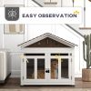 40"L Wooden Dog House Outdoor Indoor for Small, Medium, Large Dogs, with Air Vents & Elevated Removable Floor