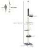 Floor To Ceiling Cat Tree, 5-Tier Cat Climbing Tower, 95''-106'' Height Adjustable with Carpeted Platforms, Cozy Bed, Hammock