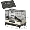 2-tier Compact Platform Rolling Small Animal Rabbit Cage for Hamsters, Chinchillas & Gerbils with a Large Living Space