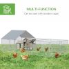 Large Chicken Coop Metal Chicken Run for Chickens with Waterproof and Anti-UV Cover