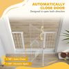30"-52" Extra Wide Pet Gate Barrier with Small Door, 35"H Dog Gate with Safety Gate Barrier, Stair Pressure Fit, Black