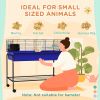Two-Story Small Animal Cage Removable from Stand, Pet Habitat with Shelf & Wheels, 39" x 20.5" x 36.5", Blue