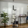 PawHut Giant Cat Extravaganza: 110" Floor-to-Ceiling Climbing Toy with Hammock, Scratching Post, Dark Grey