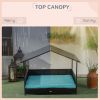 Outdoor Dog House Wicker Dog Bed with Soft Cushion Washable Cover, for Medium Large Dogs Indoor Outdoor, Blue
