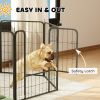 6 Panels Heavy Duty Dog Playpen Outdoor Indoor with Door & Strap, 31.5" Height Portable & Foldable Pet Playpen